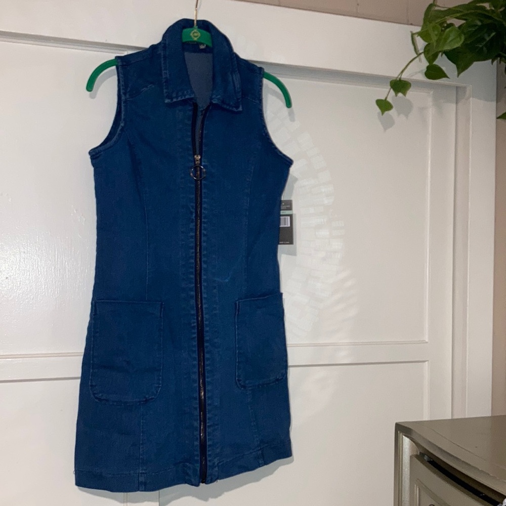Sharagano Indigo Denim Dress NWT